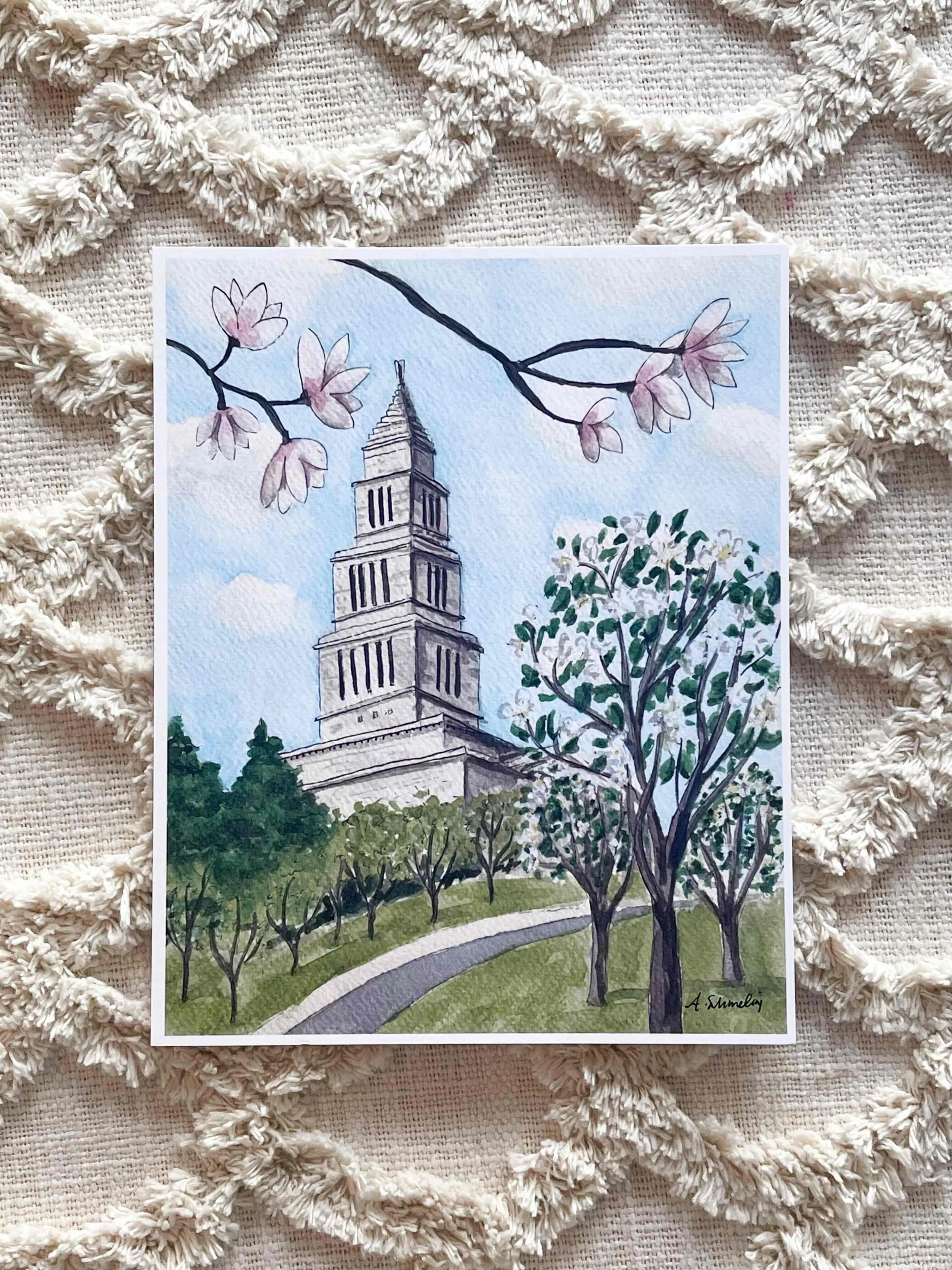 George Washington Masonic Memorial Watercolor Print – Alexandria